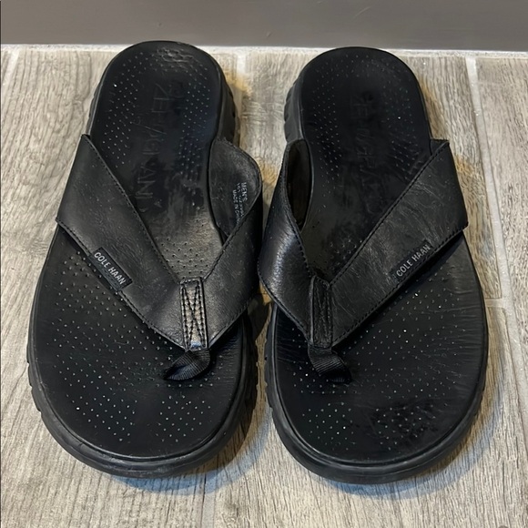 Cole Haan Zero Grand Men\'s Black Leather Summer Sandals size 9 main image 4